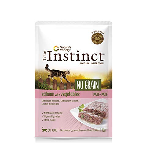 True Instinct No Grain - Paté de Salmón con Verduras para Gatos 70 gr - Pack de 8