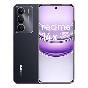 realme 14x 5G Smartphone 8+256GB, Carbon Black, 6.67 Zoll Bildschirm, 120Hz Display, 5000mAh Akku, 50MP KI-Kamera, MediaTek Dimensity 6300, ArmorShell Schutz, IP64