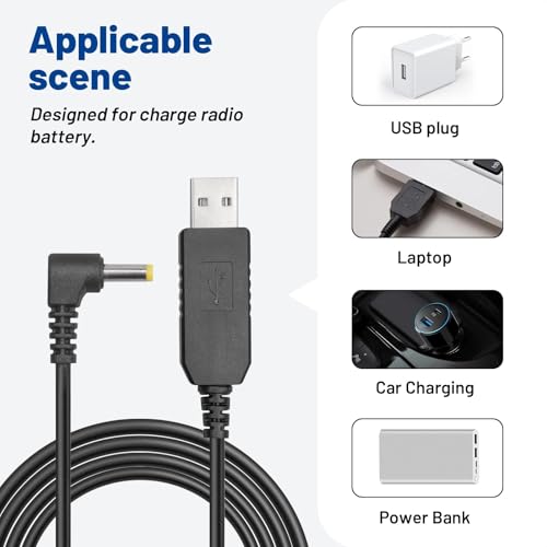 Cargador USB para Yaesu walkie talkie FT-60 FT-60R VX-7R CD-41 cables 7
