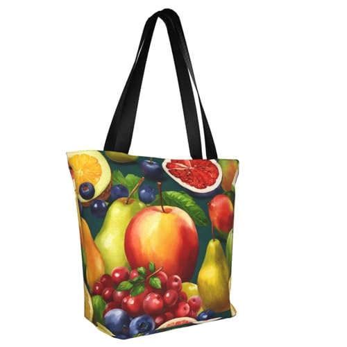 Healthy Food Print Comfortable Shoulder Bag Summer HandbagTravel Beach Work Daily Use Versatile Carry2