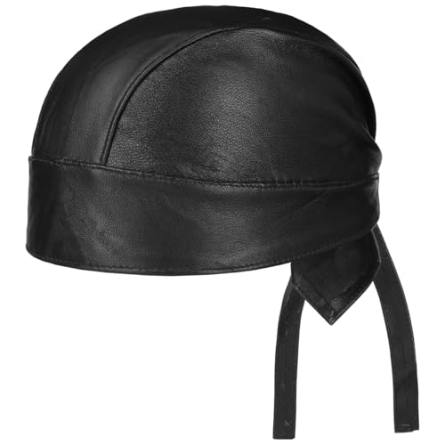 Lipodo Leather Bandana Men Black One Size