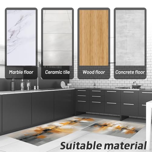 Tapis de cuisine antidérapant lot de 2 fini les glissades ambre 40x120 - 8