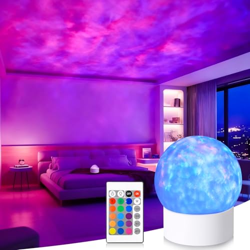 Lergas Proyector de cielo estrellado para niños LED Galaxy Proyector de luz nocturna Star Projector, 16 colores RGB, luz de ambiente, luz de fiesta, decoración de habitación, dormitorio para regalo (B