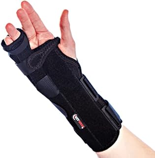 EZYWRAP The Boxer Orthopedic Hand & Wrist Brace – Support for Women Men Comfortable Wraps w/Finger Splints Metacarpal Fracture, Sprain, or Swelling (Black) - XL (00950-50R-01)