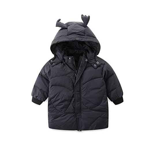 Barn dunjacka Barn Dunjacka Barn Lätt Breathable Girls & Boys Perfekt För Resor, Våt Väder Barnkläder jackor & västar (Color : Black80)