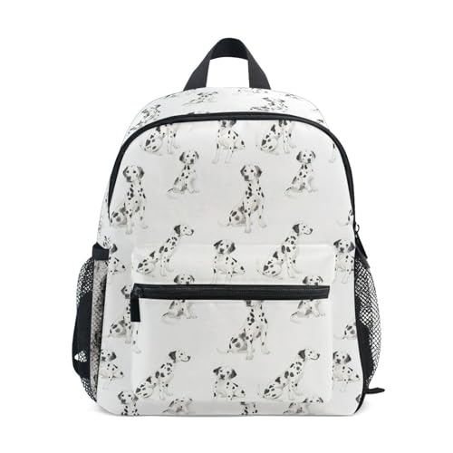 Dalmatian Dogs Kids Backpack Toddlers 12 Inch Lightweight Preschool Backpack for Boys Girls 3-8Y Bookbag with Adjustable Straps