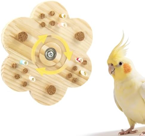 Enrichment Toys for Budgies That Will Transform Playtime Forever 8 Jevnd 360° Rotating Spinner Bird Chew Toys Play, Beak Grinding Bird Toys for Parakeets Wooden, Parakeet Toy for Cage Small and Medium Birds, Budgie Toy Interactive Enrichment for Quaker, African Grey
