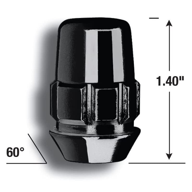 Image of Gorilla Automotive 71643NBC Black (14mm x 1.5 Thread Size, Pack of 20) Acorn Bulge, Wheel Lock System