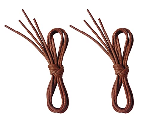 Image of VSUDO Waxed Round Dress Shoelaces, 1 /8 inch Thick Shoe Laces for Oxford or Dress Shoes (2 Pairs)