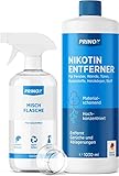 PRINOX®️ 1030ml Nikotinentferner Konzentrat | Ruß & Nikotin Reiniger für Fensterrahmen, Wände, Türen, Heizkörper, Kunststoff, Fliesen | Starker Fettlöser für Haushalt und Gastronomie | Made in DE