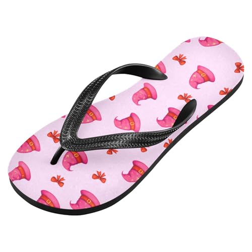 Burbuja Pink Witch Hats Flip Flops for Women Men, Soft Thong Sandals Rubber Slippers for Pool Beach Essentials2