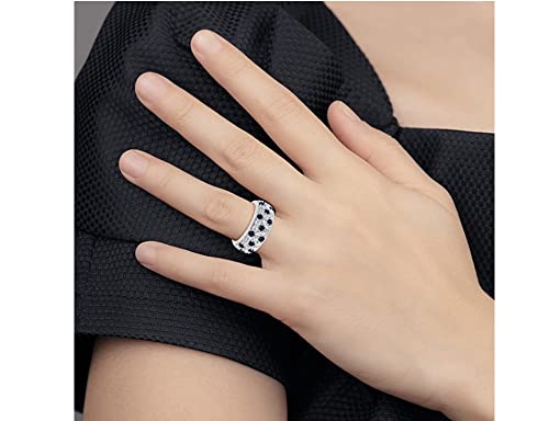 1.50 Carat (ctw VS2-SI1, D-E-F) Lab-Grown Diamond Premium Ring in 14K White Gold with Blue Sapphires (SIZE 7)4