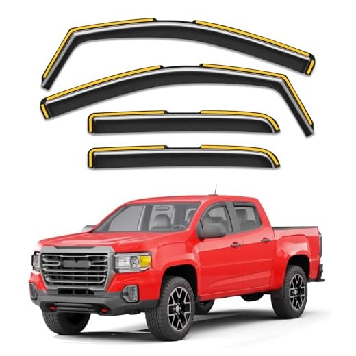 Saleago in-Channel Window Rain Guards Fit for Truck Chevy Colorado/GMC Canyon 2015-2022 Crew Cab, Extra Durable Window Visors Window Deflectors Vent Visors Vent Shades Car Accessories-4 pcs