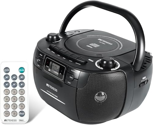 Retekess TR621 Boombox Poste Radio CD,Lecteur Cassette Audio,Boombox Stereo avec...