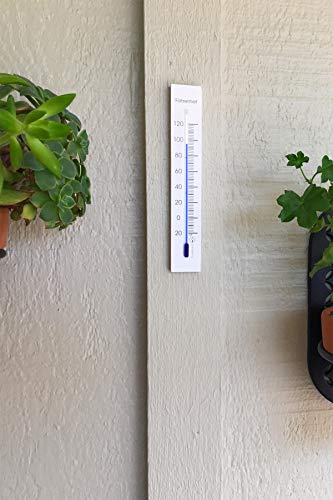 Hokco Analog Indoor Wall Thermometer Solid Beech Wood White Finish 6.75 Inch #TOP3