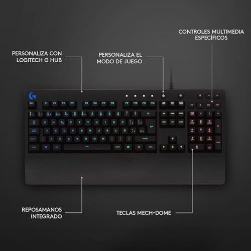 Miniatura 7 de Logitech G213 Prodigy Teclado Gaming, RGB Lightsync, Disposición QWERTY ES - Negro + G203 Lightsync Ratón Gaming, 6 Botones Programables, Ultra-Ligero- Negro