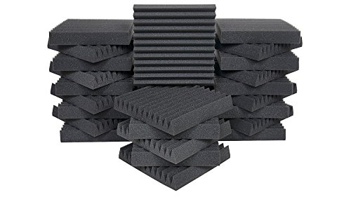 Auralex Acoustics Studiofoam Wedgies Acoustic Absorption Foam, 2" x 12" x 12", 24-Panels, Charcoal...