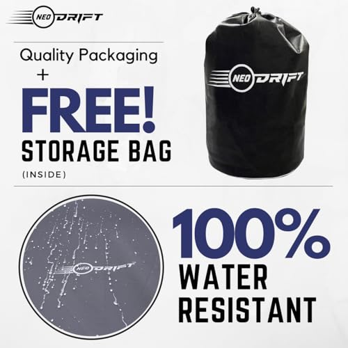 Image of NEODRIFT 'SuperTech' Car Cover for Maruti Suzuki Victoris (100% Water-Resistant, All Weather Protection, Tailored Fit, Multi-Layered & Breathable Fabric) (Colour: L.Grey+Blue)