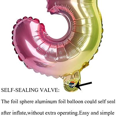 Miniatura 4 de Globos de números grandes del 0-9, color azul, 40 pulgadas, kit para decoraciones de fiesta de cumpleaños y baby showers para inflar con helio