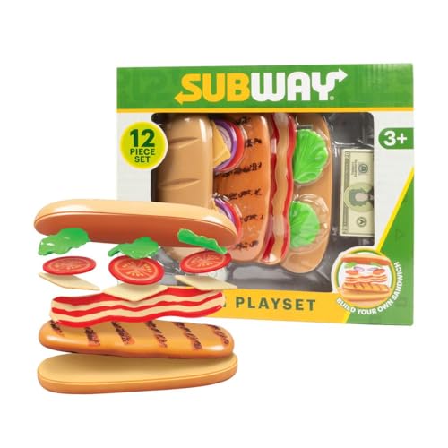 Subway 12-Piece Pretend Food Playset, Ingredients & Play Money, Ages 3+