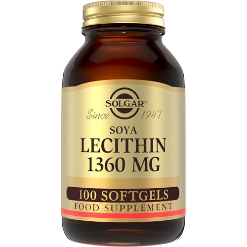 Solgar SOYA Lecithin 1360 Mg Softgels - Pack of 100 - Supports Cell Membrane Structure - Wheat Gluten and Diary Free