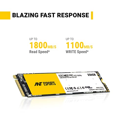 Image of Ant Esports 690 Neo Pro M.2 NVME 256GB Internal Solid State Drive /SSD with NMVE PCIe Gen3x4 Drive Supporting The PCI Express 3.1, speeds Upto Read /Write - 3100 /1800 MB /s Compatible with PC and Laptop