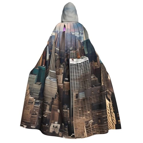 Cape à capuche New York Fashion City 190 cm pour cosplay de carnaval