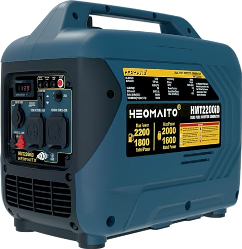 Dual Fuel Portable Inverter Generator 2200W Gas & Propane Powered