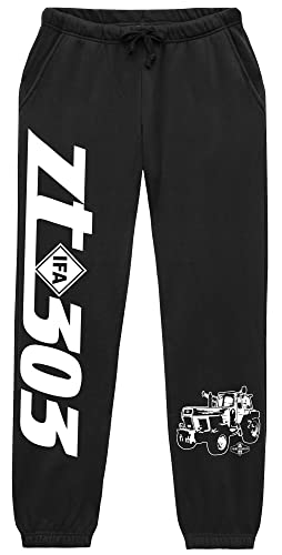 UGLYSHIRT Traktor ZT303 Herren Jogginghose | DDR Trecker Hose Landwirt Bauer IFA Oldtimer Nostalgie | Schwarz  XL