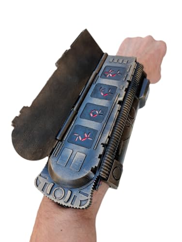 Predator Bomb Gauntlet Wrist Computer Forearm Bracer of Jungle Predator Left Gauntlet with LEDs,Painted Weathered (Bronze Weathered, Bigger Than 28.5cm)