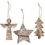 Weihnachtliche Holzfiguren, H: 10 cm, B: 8 cm, 3 Stck./ 1 Pck.