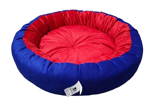 Image of Large Size Dog Bed for Large Size Dogs, Puppies, Kitten and cat Bed Velvet Fabric Dual Color Red-Blue Anti Skid Bottom Washable Export Quality Pet Bed