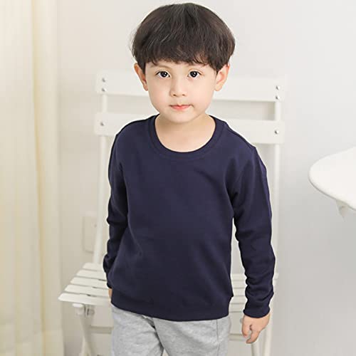 Toddler Solid Plain Sweatshirt Casual Long Sleeve Crewneck Tees Stretchy Boys Jackets Sport T-Shirt Tops Blouse4