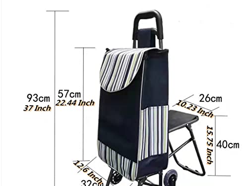 Multifunktions-Einkaufswagen mit Sitz (Größe: 55,9 cm, 30,5 cm, 20,3 cm) für Einkaufen, Reisen, Freizeit, Angeln – Bild 4