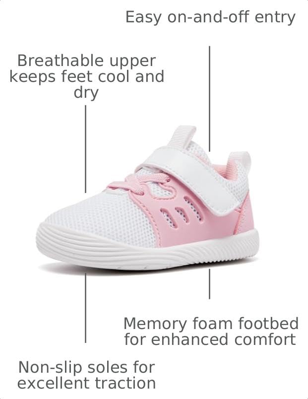 Image of MORENDL Toddler Sneakers Baby Boys & Girls Barefoot Shoes Lightweight Breathable Walking Running Tennis Athletic Sport Shoes
