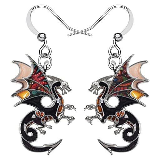 NEWEI Fantasía Pendientes Dragón Dangle Unique Dragon Joyería para Mujeres Niñas (Arcilla) | Ya disponible en tu tienda friki favorita! En mundofriki.es!