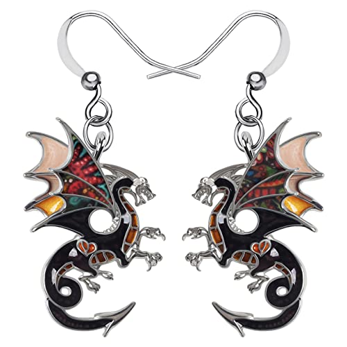 NEWEI Fantasía Pendientes Dragón Dangle Unique Dragon Joyería