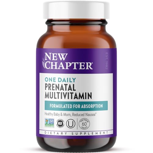 New Chapter Prenatal Vitamins One Daily Prenatal Multivitamin with Methylfolate + Choline for Healthy Mom & Baby Gluten Free & Non-GMO 60 Count