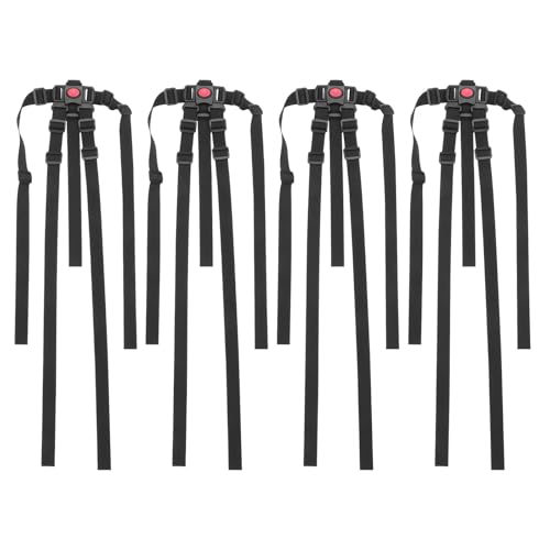 TOYANDONA 4 Correas de Seguridad para Trona Infantil Arnés Ajustable de 5 Puntos para Sillas Altas y Cochecitos Correas de Repuesto Resistentes y Compatibles Negro Uso en Comidas y