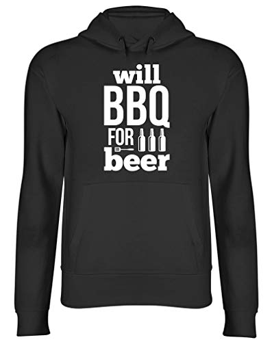 Image of Shopagift Will BBQ for Beer Hooded Top Hoodie Black
