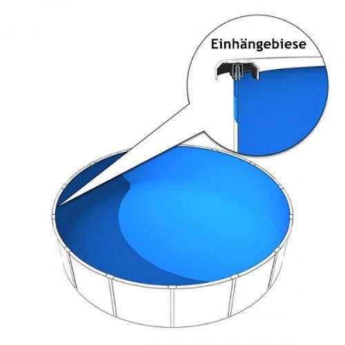 Stahlwandpool rund 500x120 cm Rundpool, Stahlwandbecken mit Biesenfolie Stahlrahmenbecken 5x1,2m