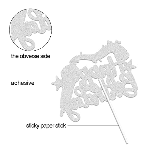 Microphone Happy Birthday Cake Topper Black Glitter Host Music Cake Decor Karaoke Musical Theme Birthday Party Supplies For Boys Girls #TOP2