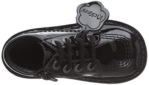 Kickers Kick Hi Zip I Black Patent 10 Us Toddler #TOP4
