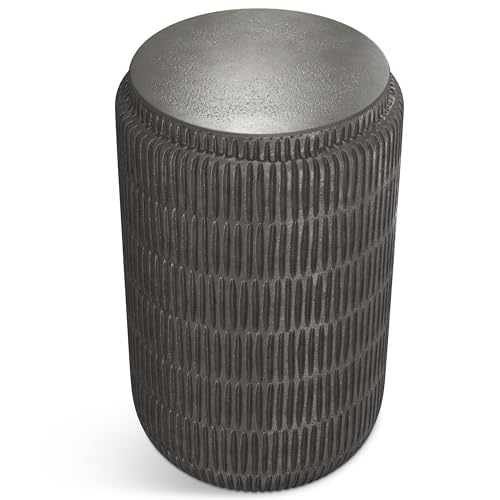 SIMPLIHOME Juno Metal Side Table - 15 inch Wide Solid Metal Round Cast Aluminum Accent Table in Graphite, 21.5 Inch Tall Industrial End Table or Small Drink Table for Living Room, Assembled by SIMPLIHOME - Image 5