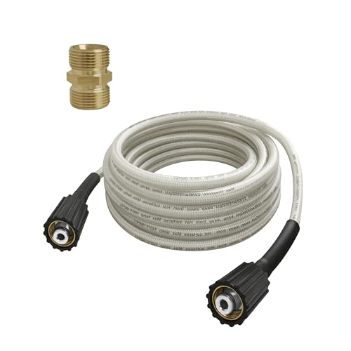 25FT High Pressure Washer Hose for Greenworks Model 5200402,for Most Greenworks Ryobi Pressure Washers Under 3000 PSl,With 1/4