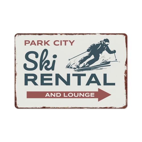 Park City Ski Rental & Lounge Metal Sign 8x12 Aluminum