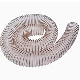 3.28ft (1M) Length PU Polyurethane Bellows, Copper Plated Steel Wire Hose,For Industrial Dust Suction Ventilation Exhaust Expansion Hose,ID 40-60mm Option (ID x Wall Thick : 48mm x 2.0mm)