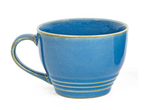 Image of Bodhi House Large Ceramic Coffee Mug | Microwave & Dishwasher Safe | Bone-Ash Free Cappuccino Mug | Multi-Purpose Food Grade Latte Coffee Mug Ideal for Daily Use & Gifting (500ml | Mid Blue)
