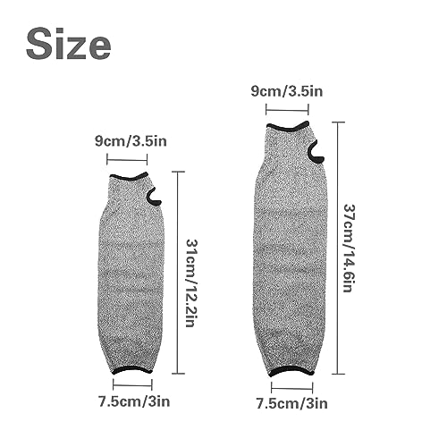 Cut Resistant Sleeves with Thumb Hole and Cut Resistant Leg Sleeves, Bite-Proof Arm Protectors and Protective Leg Sleeves for Gardening, Welding, Kitchen, Pet Grooming, Lawn Mowing Guard Safety Grey