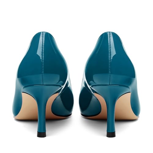 Image of Women Pointed Closed Toe 2.5 Inch Kitten Heel Slip On Pumps | Elegant Comfort Formal Dress Footwear, Versatile Ladies Shoes For Office Wedding Party Evening Daily Occasions